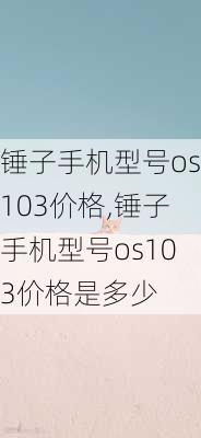 锤子手机型号os103价格,锤子手机型号os103价格是多少