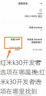 红米k30开发者选项在哪里找,红米k30开发者选项在哪里找到