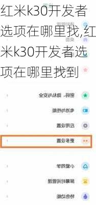 红米k30开发者选项在哪里找,红米k30开发者选项在哪里找到