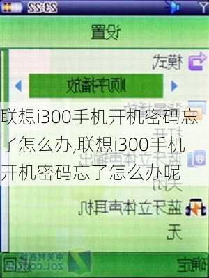 联想i300手机开机密码忘了怎么办,联想i300手机开机密码忘了怎么办呢