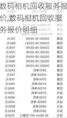 数码相机回收服务报价,数码相机回收服务报价明细