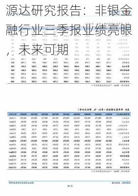 源达研究报告：非银金融行业三季报业绩亮眼，未来可期