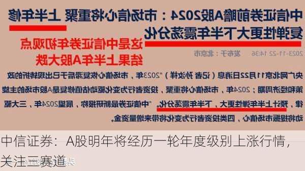 中信证券：A股明年将经历一轮年度级别上涨行情，关注三赛道