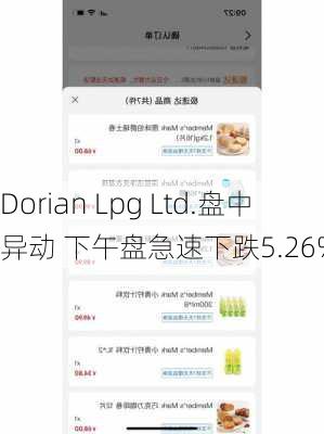 Dorian Lpg Ltd.盘中异动 下午盘急速下跌5.26%