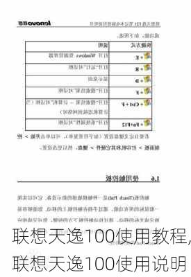 联想天逸100使用教程,联想天逸100使用说明