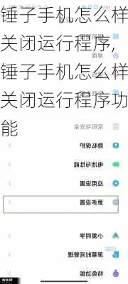 锤子手机怎么样关闭运行程序,锤子手机怎么样关闭运行程序功能