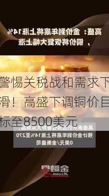 警惕关税战和需求下滑！高盛下调铜价目标至8500美元