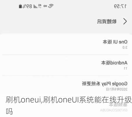刷机oneui,刷机oneUI系统能在线升级吗