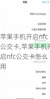 苹果手机开启nfc公交卡,苹果手机开启nfc公交卡怎么用