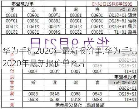 华为手机2020年最新报价单,华为手机2020年最新报价单图片