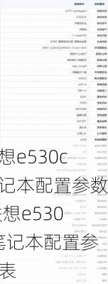 联想e530c笔记本配置参数,联想e530c笔记本配置参数表