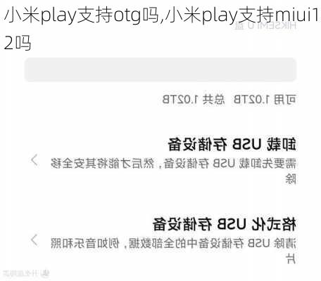 小米play支持otg吗,小米play支持miui12吗