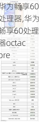 华为畅享60处理器,华为畅享60处理器octacore