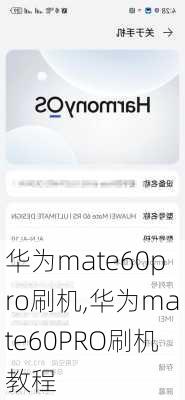 华为mate60pro刷机,华为mate60PRO刷机教程