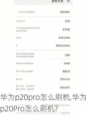 华为p20pro怎么刷机,华为p20Pro怎么刷机?